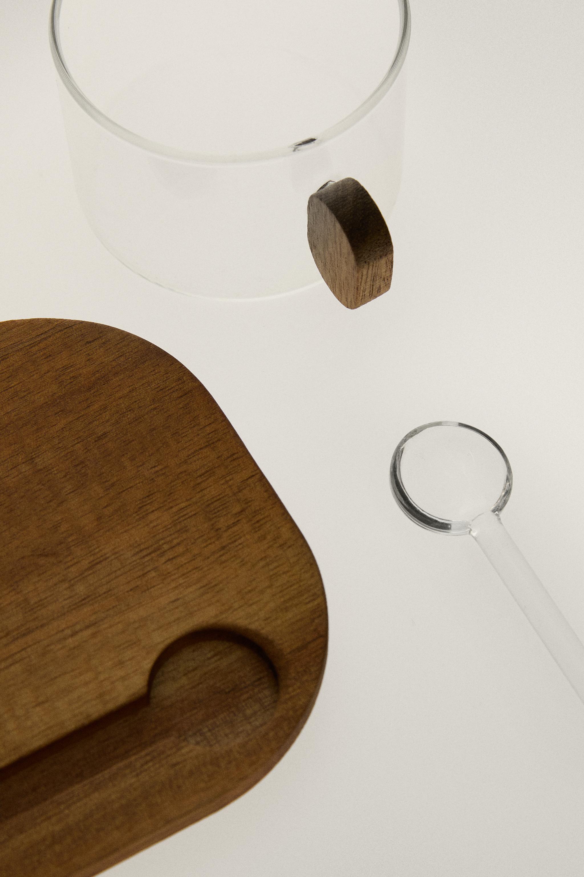 BOROSILICATE GLASS MUG WITH TRAY